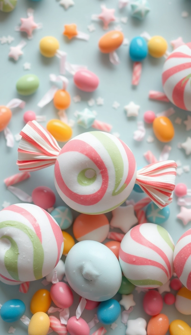 iPhone AI Mixed Candies Close Up Photogenic Wallpaper